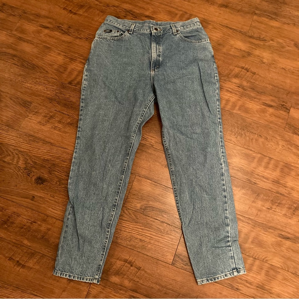 Vintage Retro Lee Mom Jeans Light Wash Size 18 High Waist Denim Plus Size
